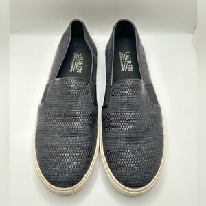 Lauren Ralph Lauren Women’s Jinny Slip On Sneakers in Black & White Sz 8.5B